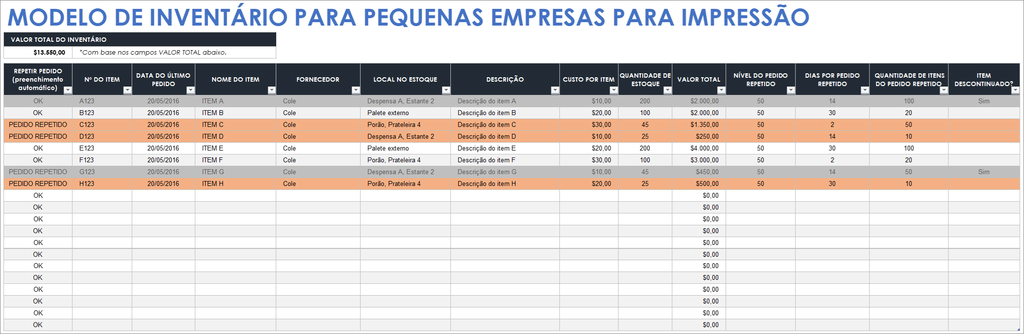  Modelo de inventário para pequenas empresas para impressão