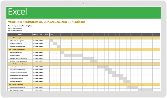 Business Planning Schedule Template - PT