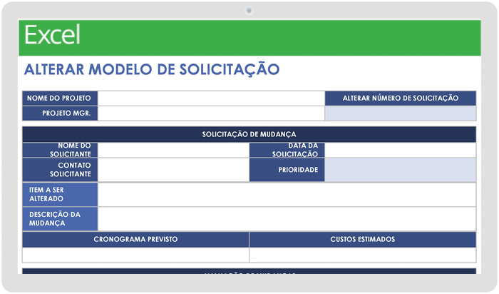 Solicitação de alteração Gerenciamento de integração de projetos