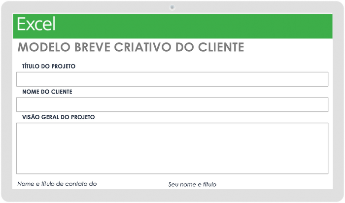 Modelo de resumo criativo do cliente