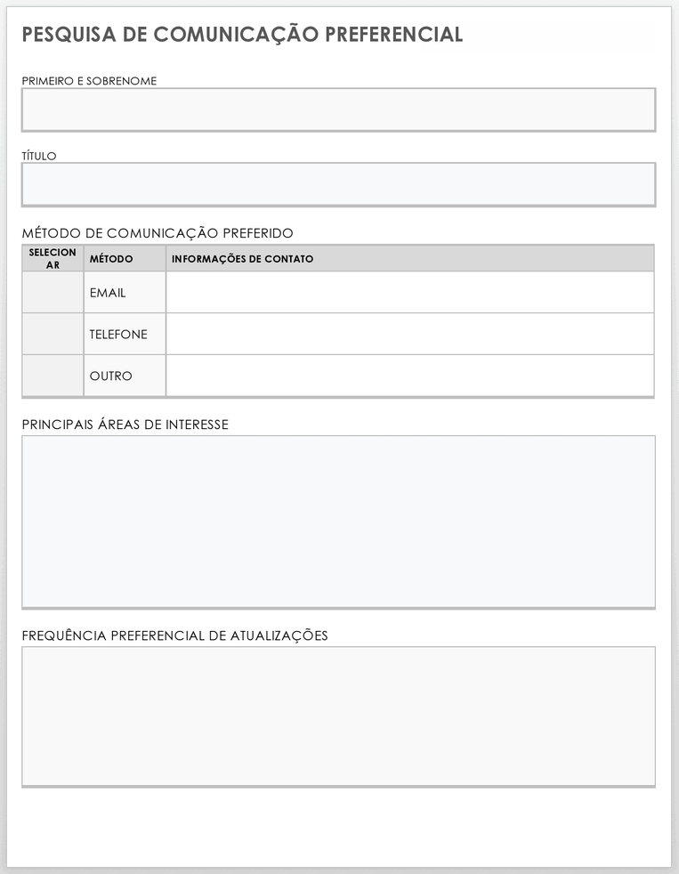 Modelo de pesquisa de comunicação preferido