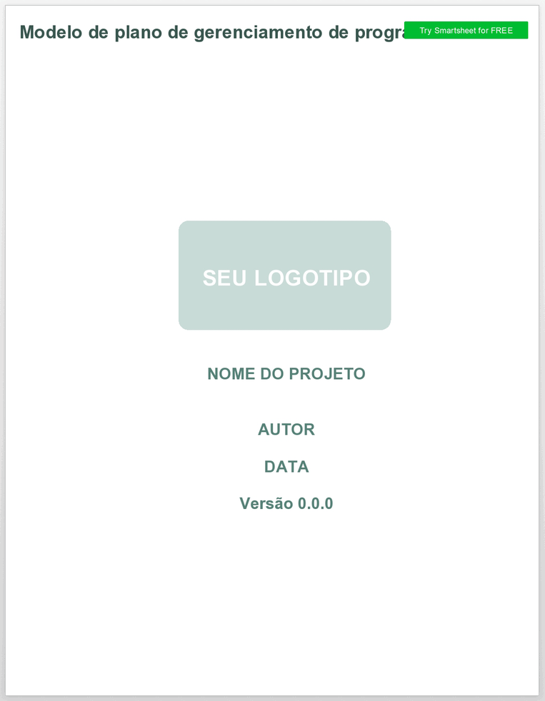 Plano de Gerenciamento do Programa