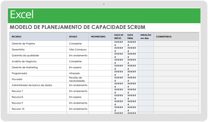  Modelo de Planejamento de Capacidade Scrum