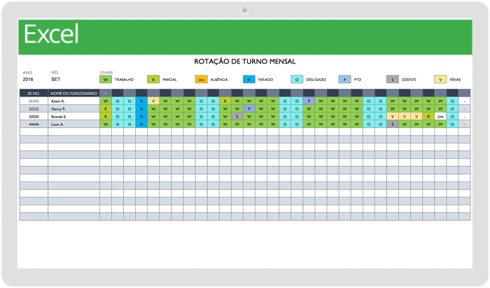 Cronograma de Rotação de Trabalho